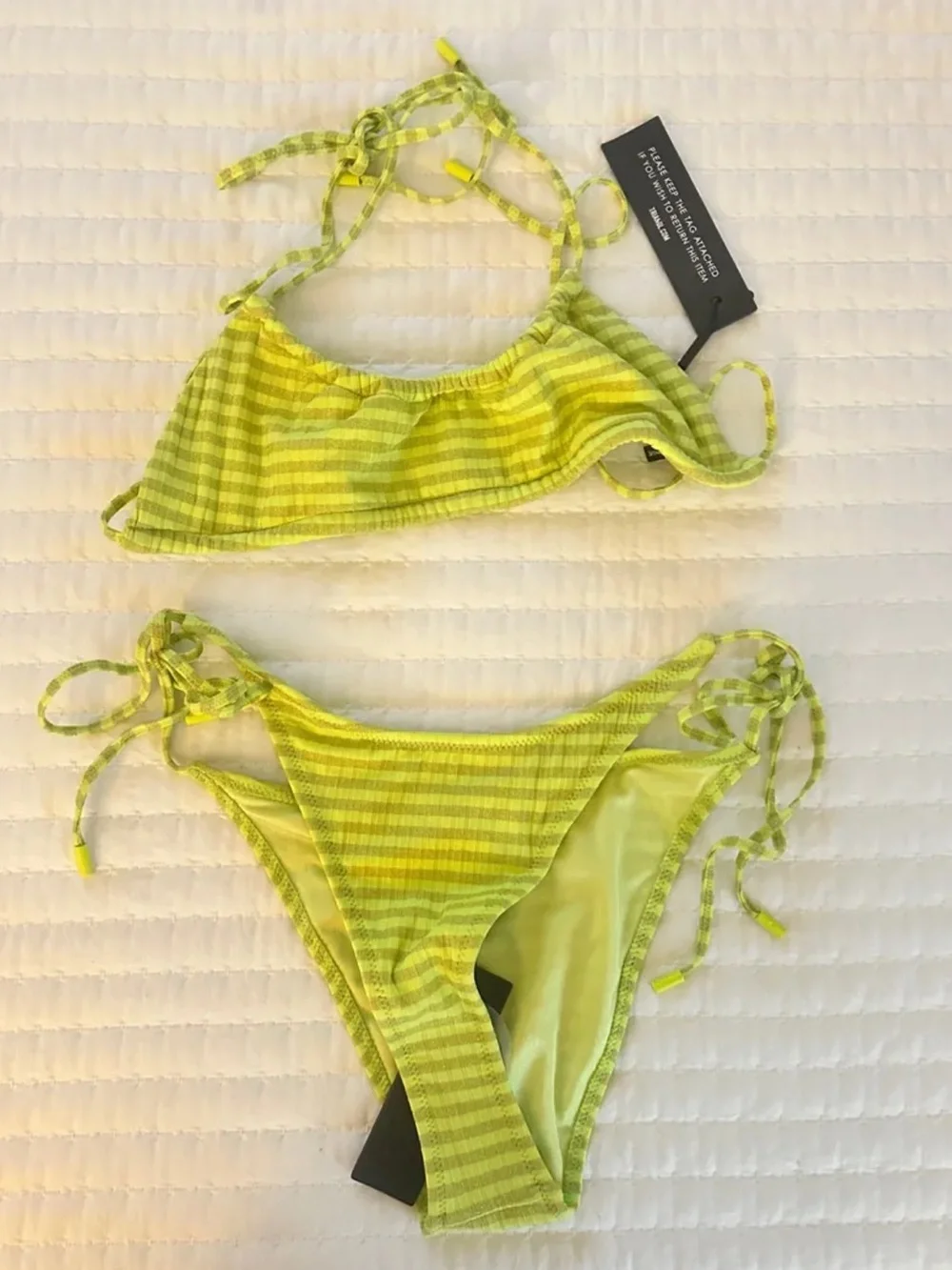 triangl swimwear Neon Lime Tie-Side Bikini Set